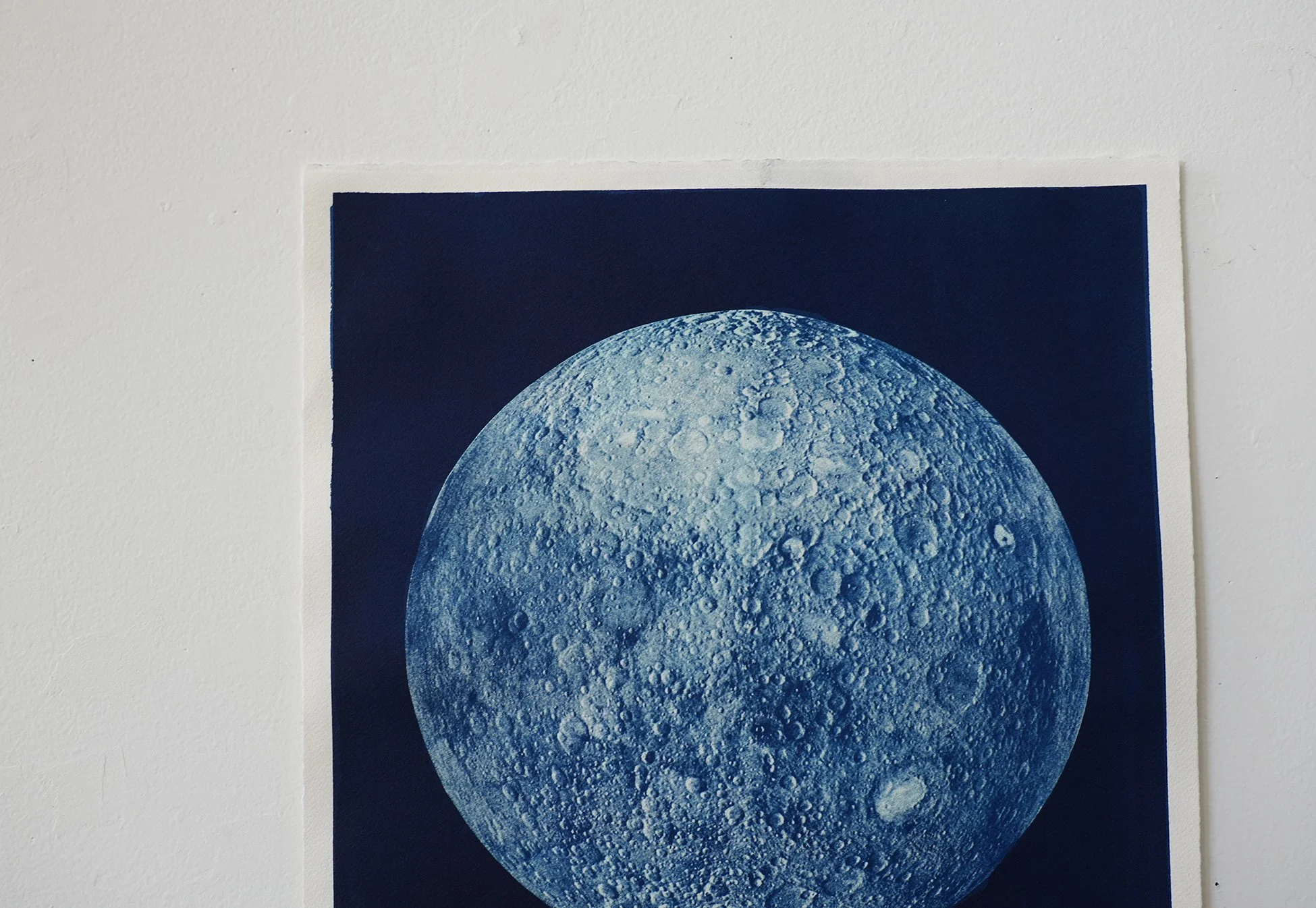 Dark Side and Visible Moon Cyanotype on Watercolor Paper — AGENT